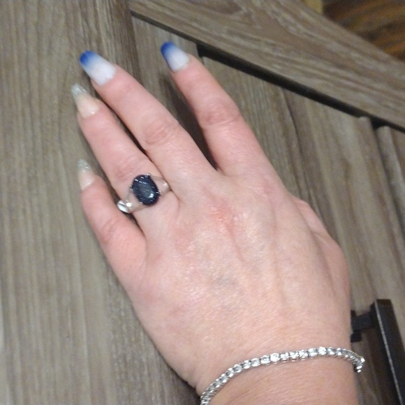 Midnight Blue Sandstone Size 9 Ring - Picture 4 of 4